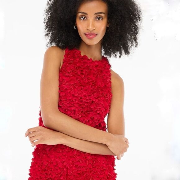 J. Crew Red Rosette Sleeveless Mini Dress - Picture 8 of 8